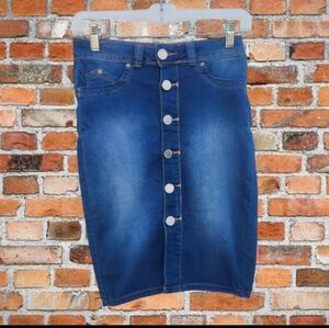 YMI Blue Pencil Skirt Knee-Length Casual Youth Size 3